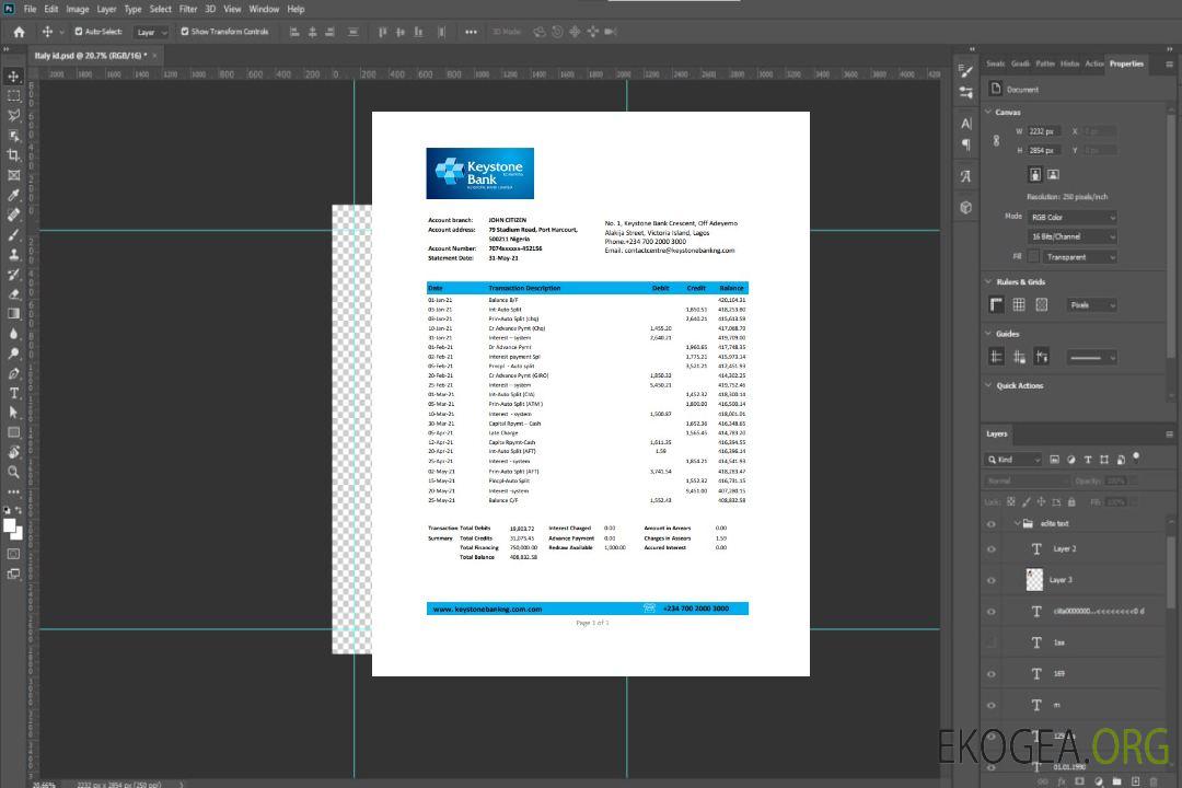 Nigéria Keystone excel pdf template
